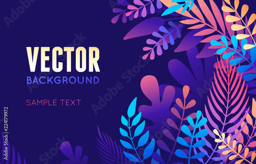 Vector illustration in trendy flat style and bright vibrant gradient colors - background with copy space for text