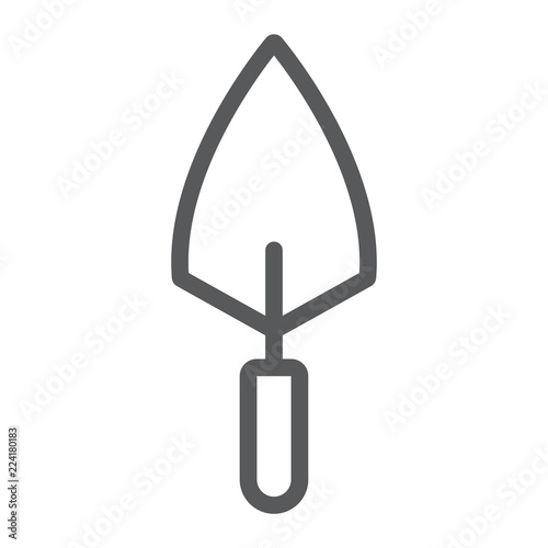 Trowel line icon, tool and repair, bricklayer sign, vector graphics, a linear pattern on a white background.