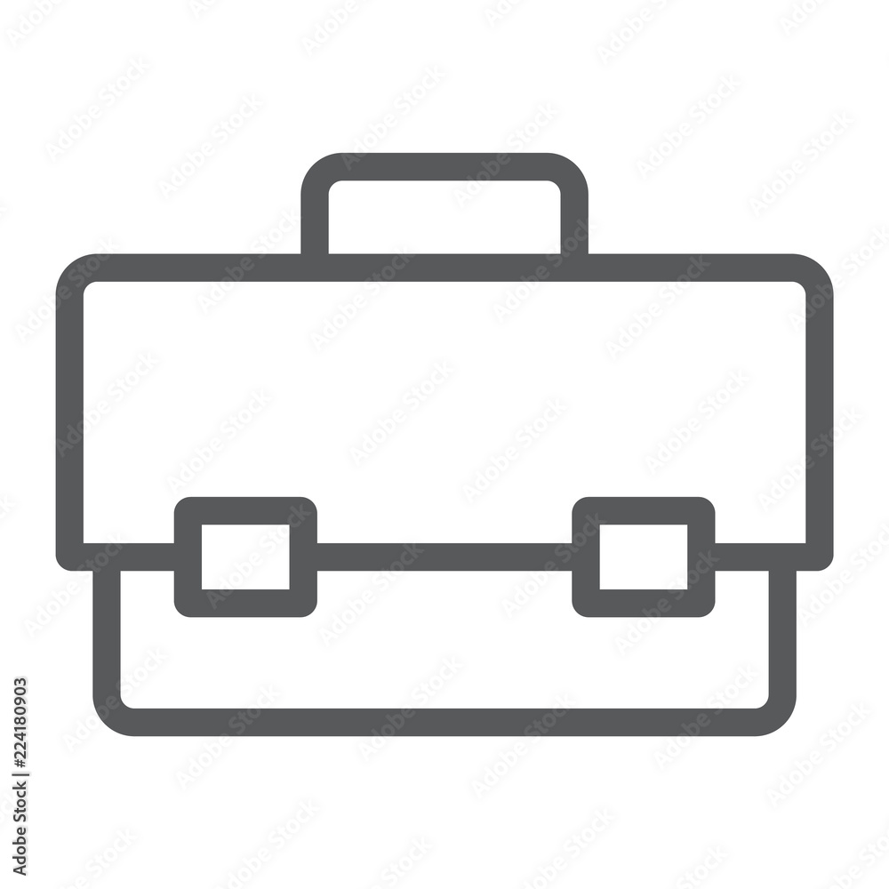 Tool box line icon, tool and maintenance, toolkit sign, vector graphics, a linear pattern on a white background. Tool box line icon, tool and maintenance, toolkit sign, vector graphics, a linear pattern on a white background.