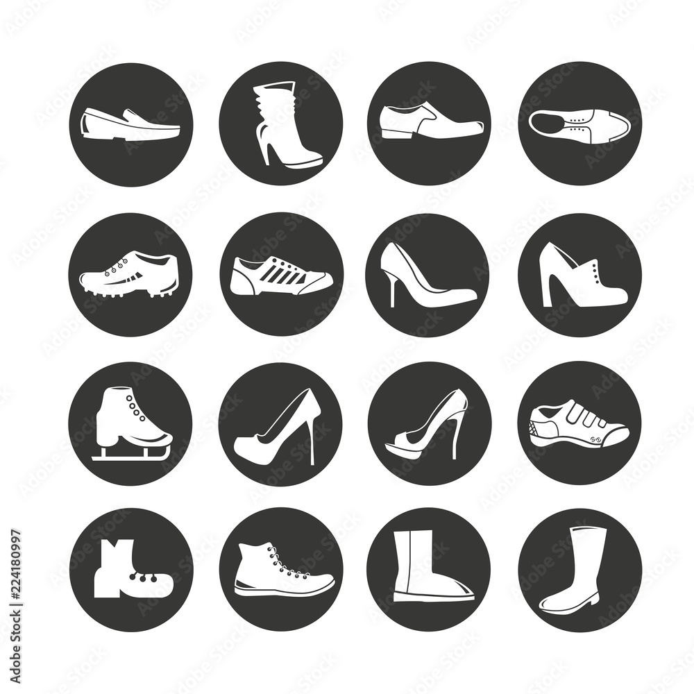 shoes icons set shoes icons set