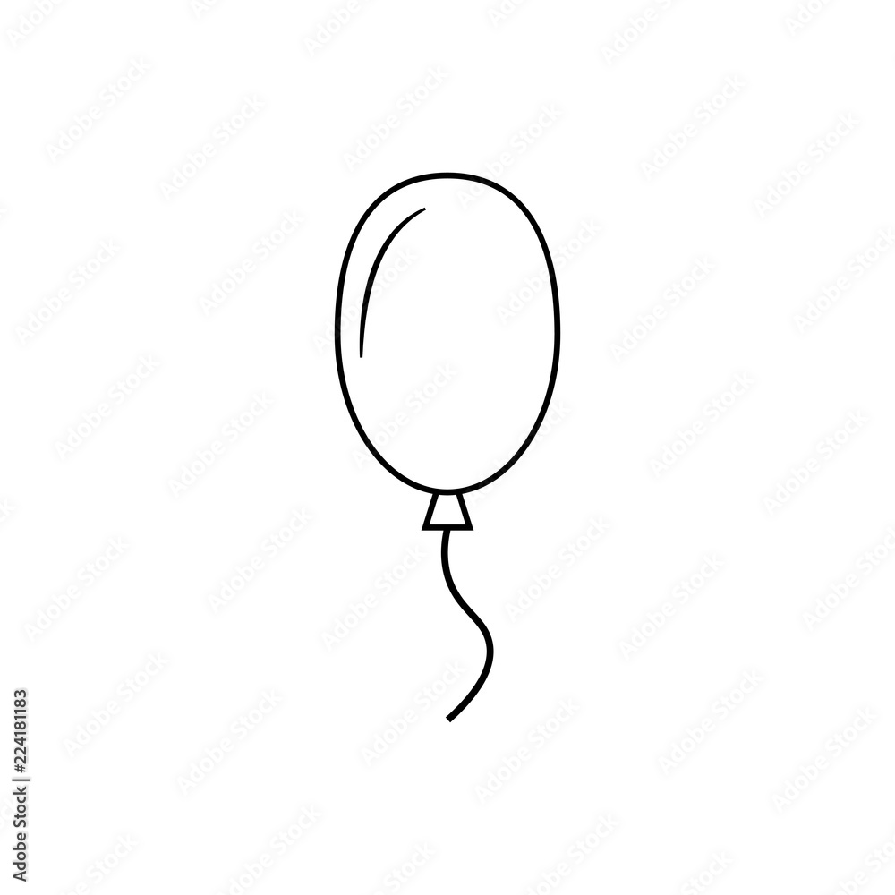 Balloon simple line icon, outline vector sign, linear style pictogram isolated on white. Event decorations symbol, logo vector illustration Balloon simple line icon, outline vector sign, linear style pictogram isolated on white. Event decorations symbol, logo vector illustration
