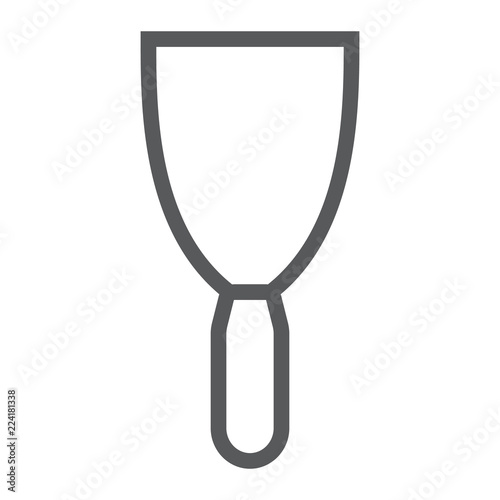 Putty knife line icon, tool and scraper, spatula sign, vector graphics, a linear pattern on a white background.