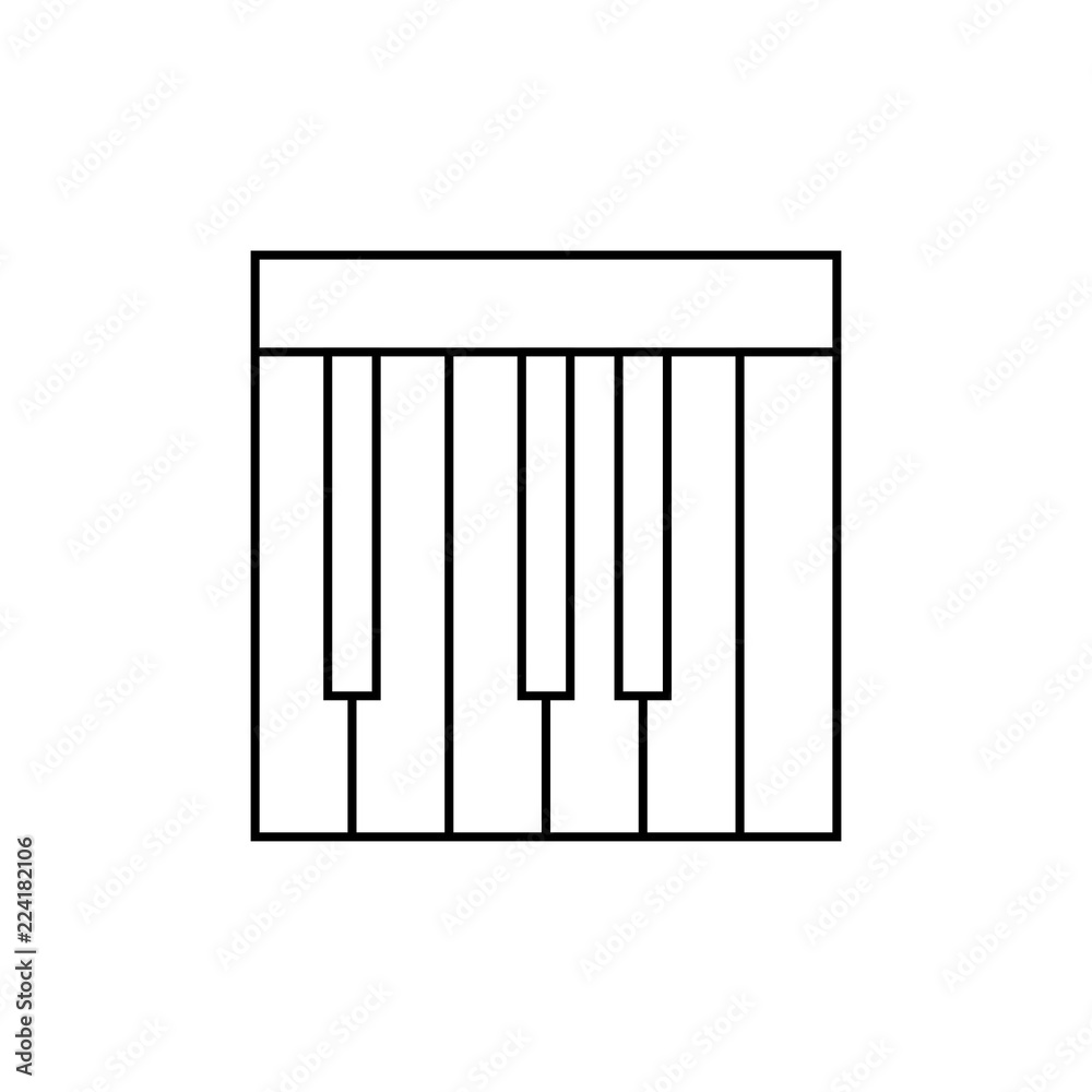 Piano keys line icon, outline vector sign, linear style pictogram isolated on white. Midi keyboard Symbol, logo illustration. Piano keys line icon, outline vector sign, linear style pictogram isolated on white. Midi keyboard Symbol, logo illustration.