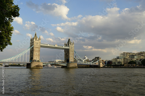 Tower Bridge over Thames river at London in England