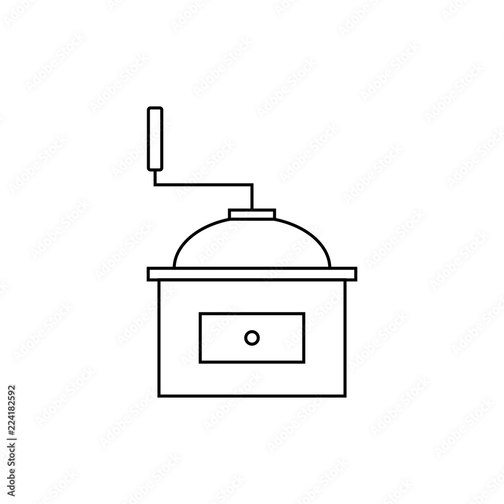 Coffee grinder line and glyph icon, coffee and cafe, vintage sign vector graphics, a linear pattern on a white background, eps 10. Symbol, logo illustration Coffee grinder line and glyph icon, coffee and cafe, vintage sign vector graphics, a linear pattern on a white background, eps 10. Symbol, logo illustration
