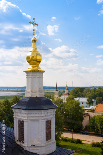 View from bell tower of Assumption Cathedral, Veliky Ustyug, Russia photo