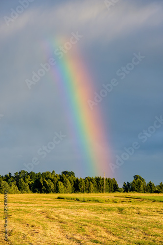 rainbow over the country fields
