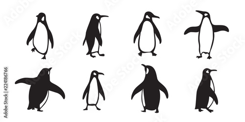 penguin vector icon logo cartoon character fish salmon illustration doodle