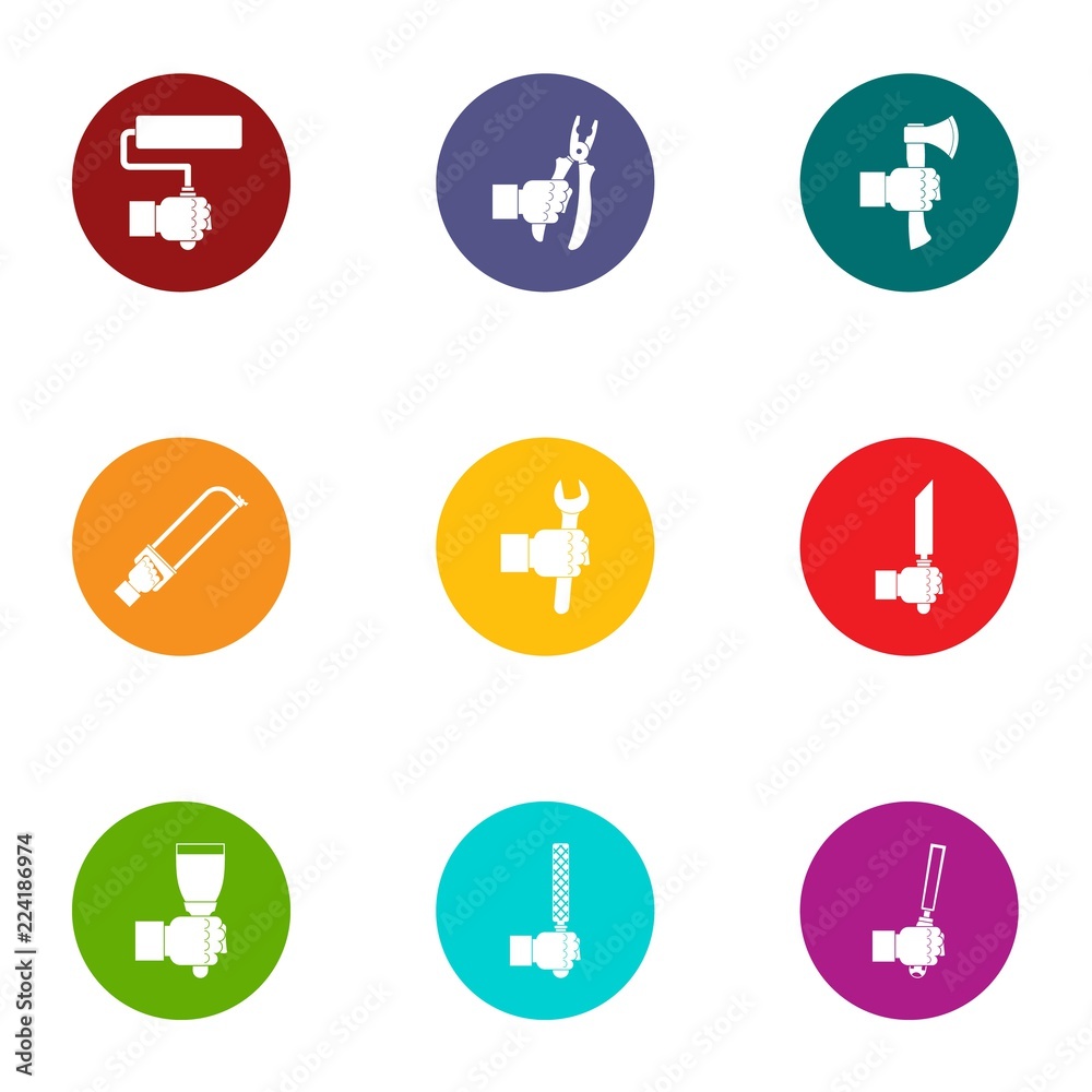Stain icons set. Flat set of 9 stain vector icons for web isolated on white background