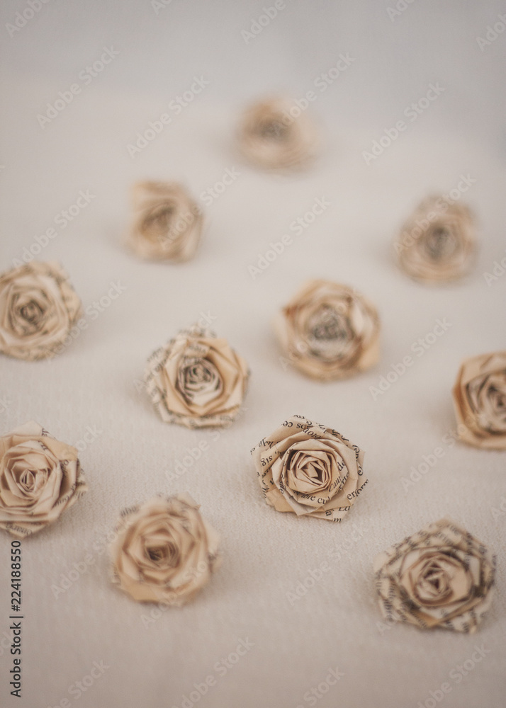 flowers - old book paper roses flowers - old book paper roses