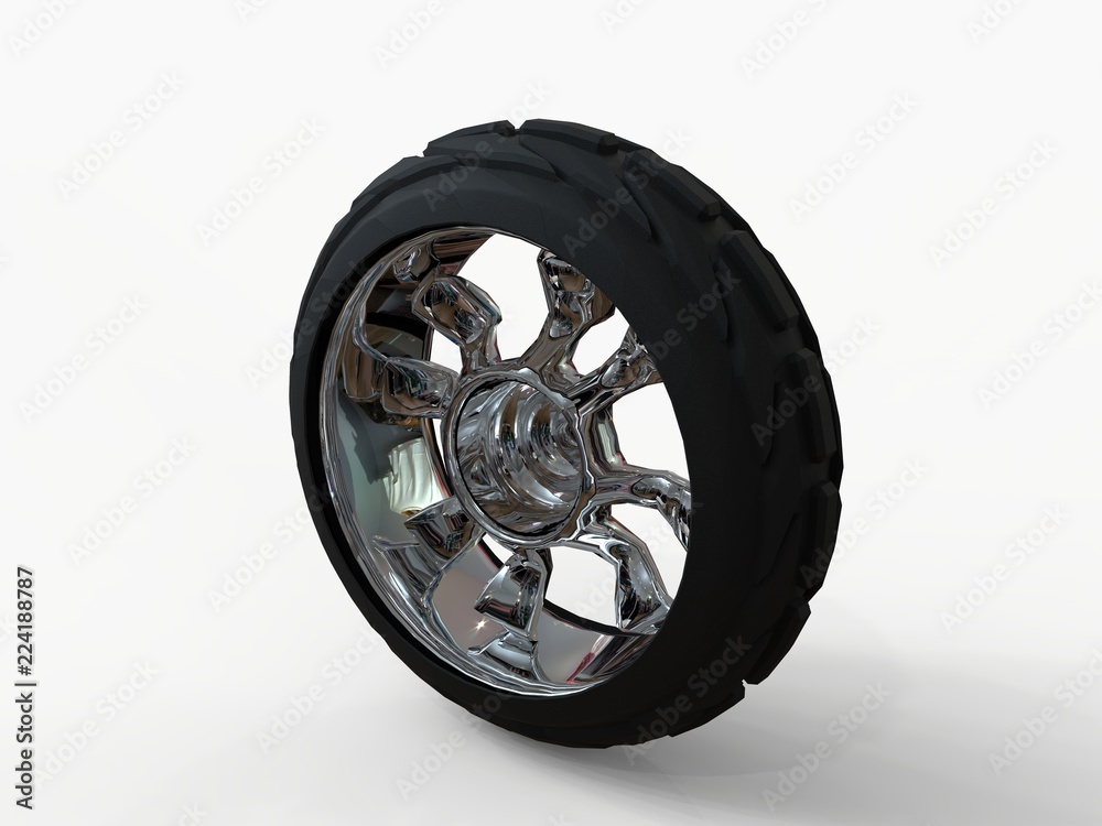 Obraz premium Car wheel 3D rendering
