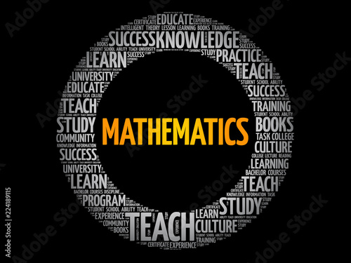 Mathematics word cloud collage, education concept background