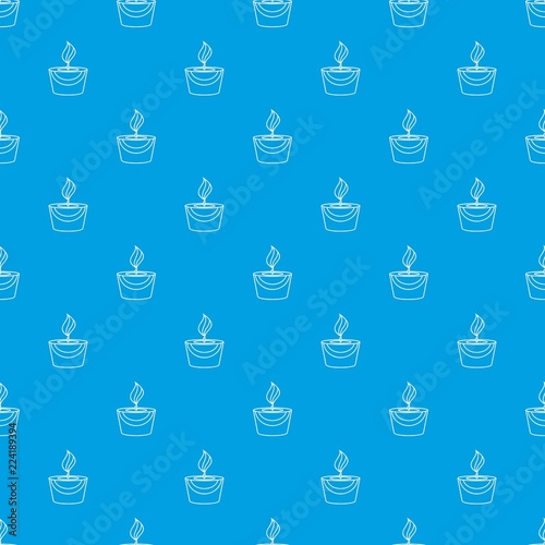 Candle pattern vector seamless blue repeat for any use