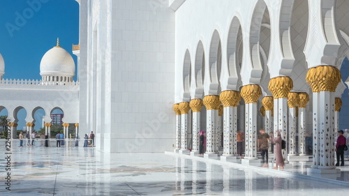 Fotografie Sheikh Zayed Grand Mosque timelapse in Abu Dhabi, the capital city of United Ara