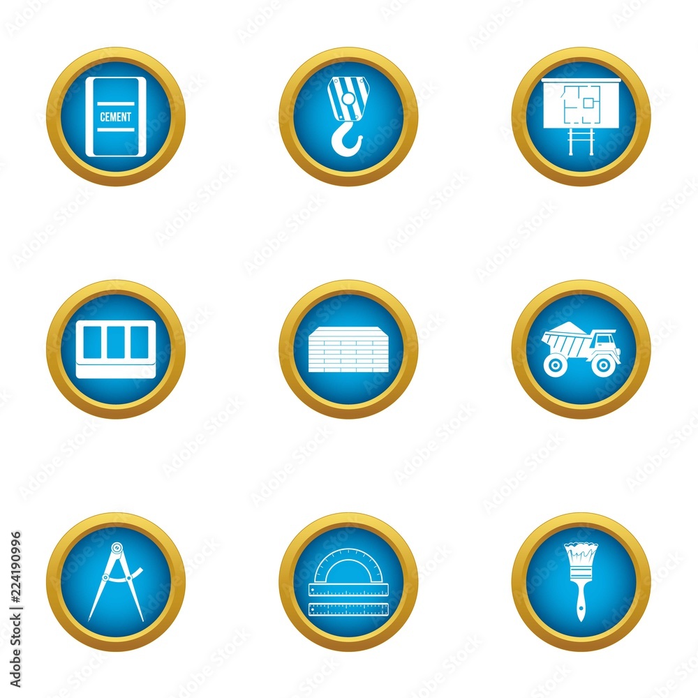 Dimensional drawing icons set. Flat set of 9 dimensional drawing vector icons for web isolated on white background Dimensional drawing icons set. Flat set of 9 dimensional drawing vector icons for web isolated on white background