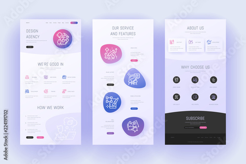 Design agency Landing page template. photo