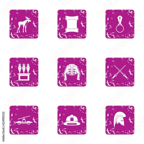 Speech icons set. Grunge set of 9 speech vector icons for web isolated on white background