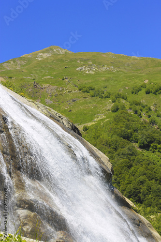 Alibek Waterfall. Dombay Mountains. The Northern Caucas landscapes