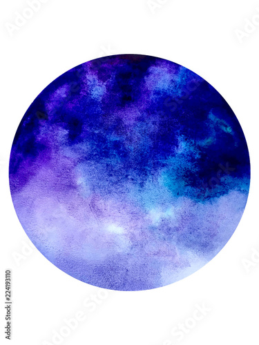 watercolor illustration design sphere blue violet 
