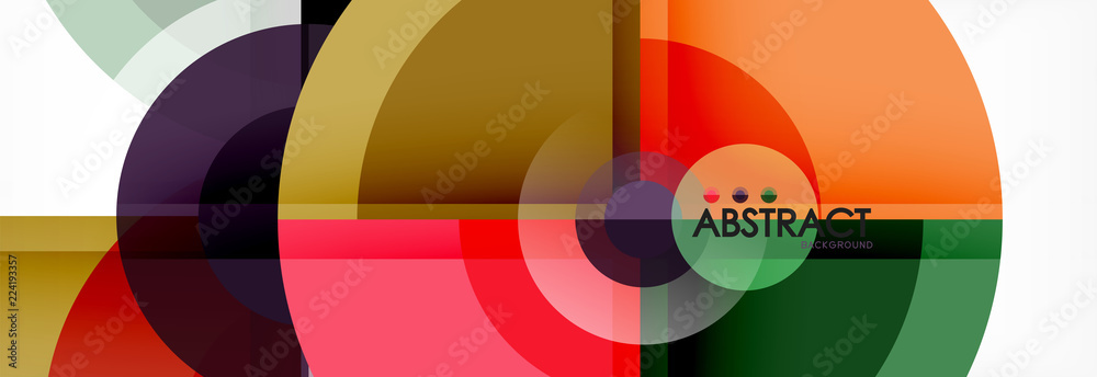 Abstract background - multicolored circles, trendy minimal geometric design Abstract background - multicolored circles, trendy minimal geometric design