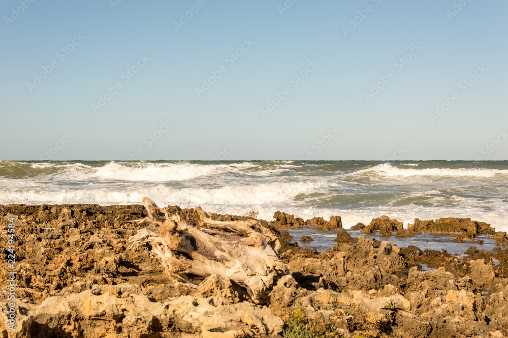 Waves on the sandy beaches of Ostuni in Salento on the Adriatic sea Waves on the sandy beaches of Ostuni in Salento on the Adriatic sea
