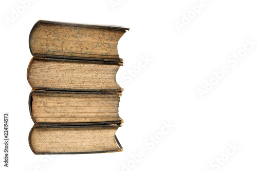 Vintage books isolated on t...