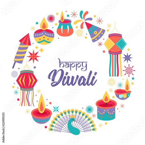 Diwali Hindu festival greeting card design