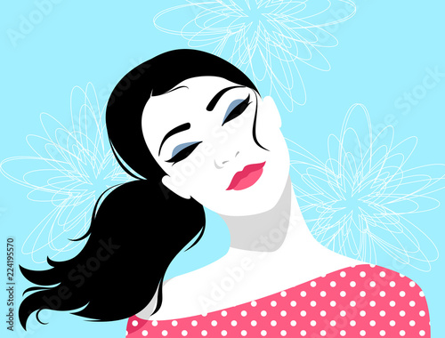 Beautiful romantic daydreaming woman