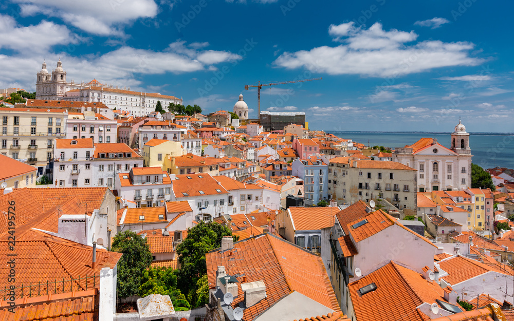 Aerial view of Lisbon's historical centre
