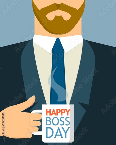 Boss day concept background. Flat illustration of boss day vector concept background for web design