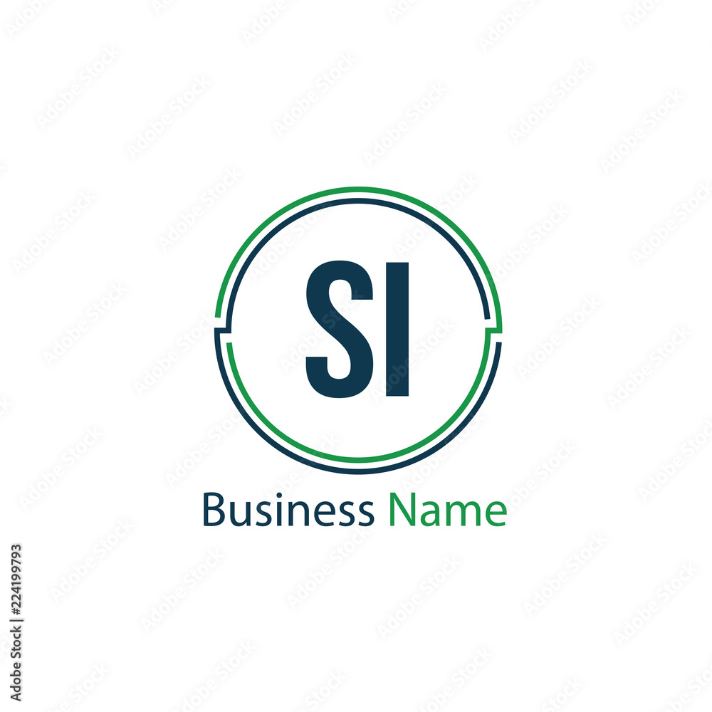 Initial Letter SI Logo Template Design