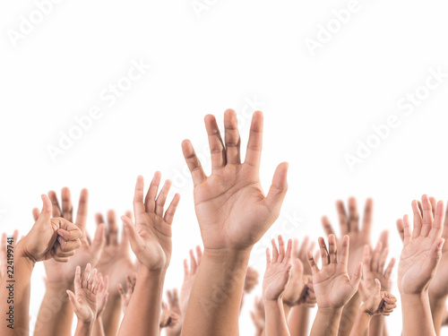 lot of raising hand