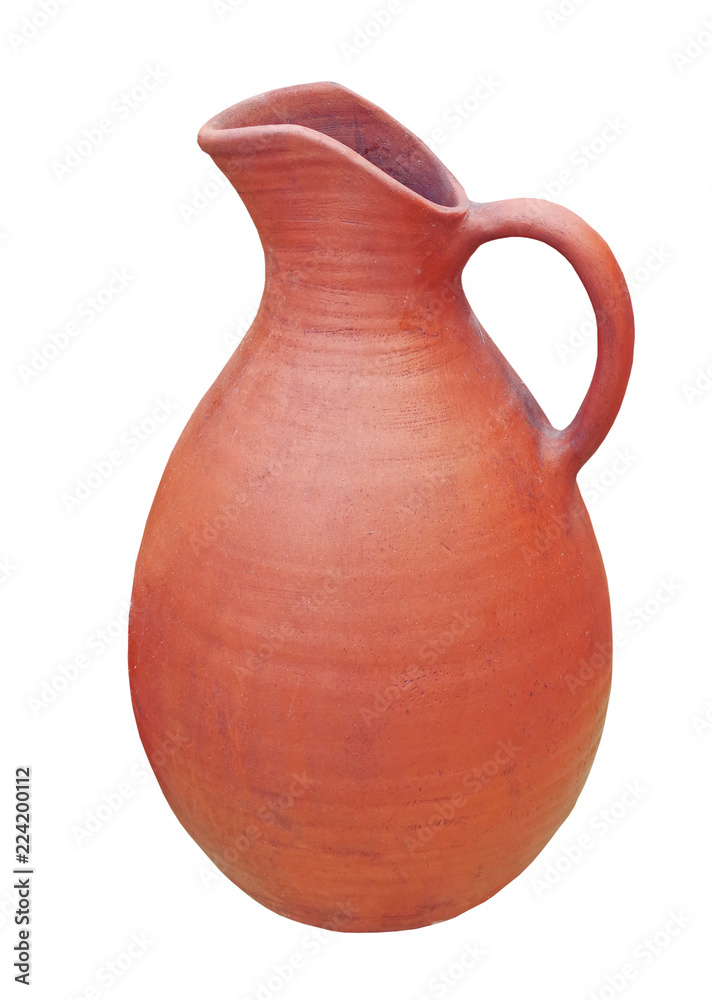 clay jug handmade isolated