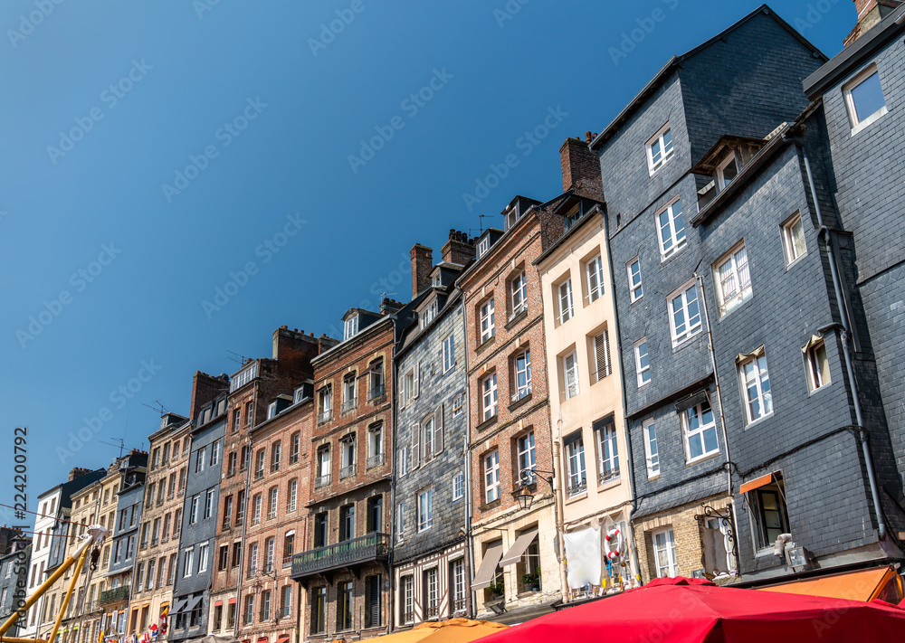 Traditional houses in the harbour of Honfleur. Normandy, France Traditional houses in the harbour of Honfleur. Normandy, France