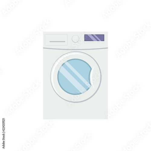 Washing mashine  in flat style vector illustration isolated on w