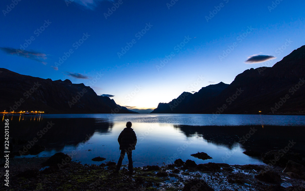 The polar lights in Norway. TromsoюErsfjord The polar lights in Norway. TromsoюErsfjord