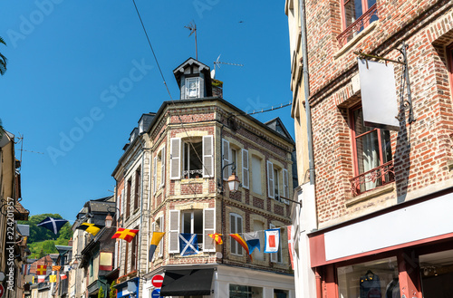 Traditional houses in Honfleur. Normandy, France photo