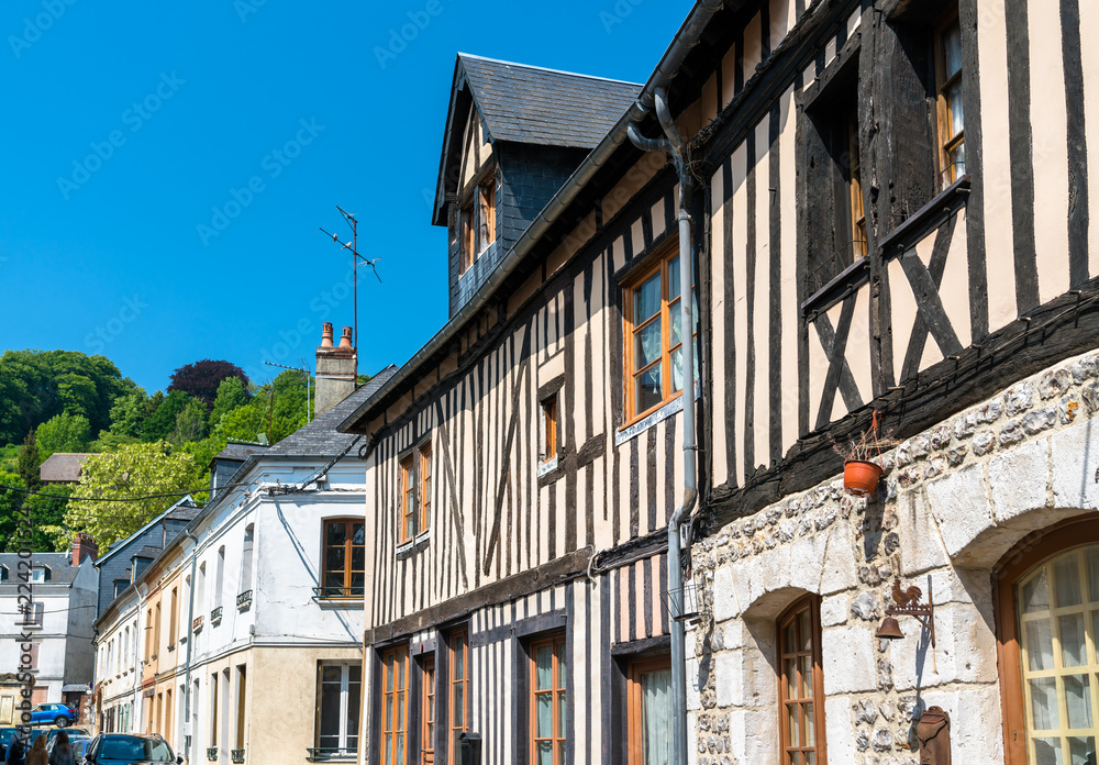 Traditional houses in Honfleur. Normandy, France