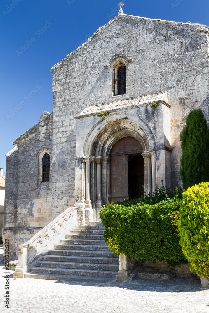 Old Church in medieval French town, Provence, France