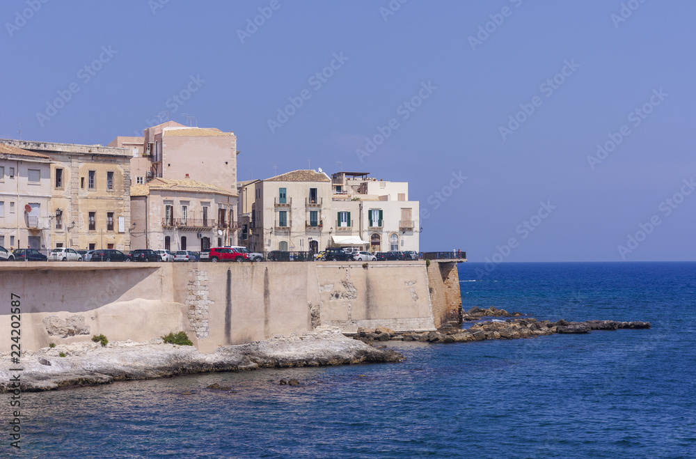 View of Ortygia Island from the sea side, Siracusa, Sicily View of Ortygia Island from the sea side, Siracusa, Sicily