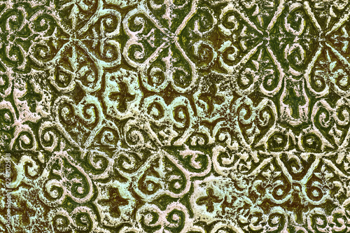 Ancient pottery pattern closeup