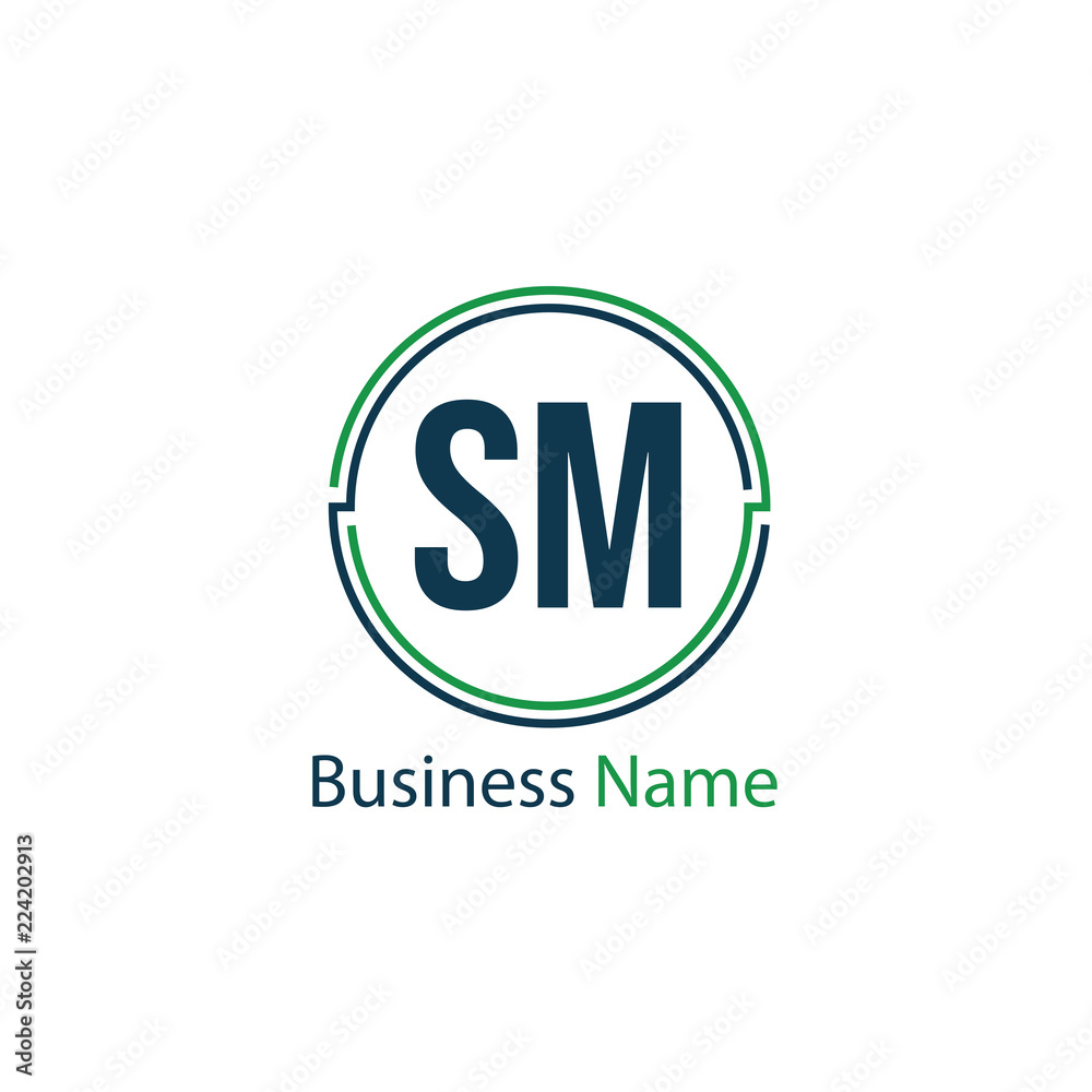 Initial Letter SM Logo Template Design