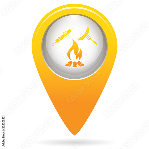 Grilled kebab and sausage icon