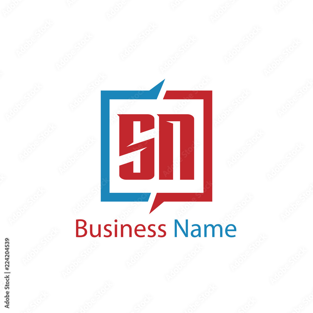 Initial Letter SN Logo Template Design Initial Letter SN Logo Template Design