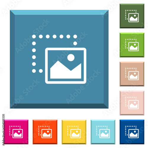 Drag image to bottom right white icons on edged square buttons