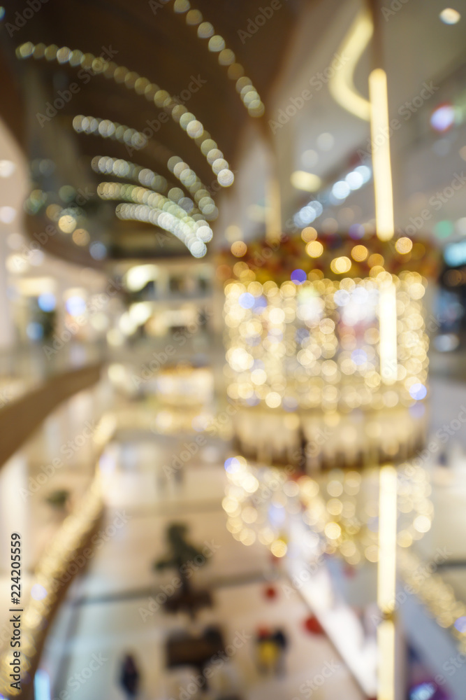 Abstract blur shopping mall in department store interior for background. Defocused