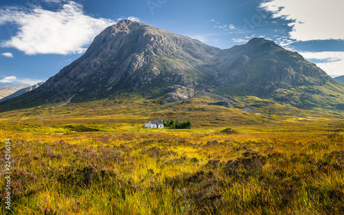 Photos The remote Lagangarbh Hut in front of Buachaille Etive Mor in Glen Coe on a beau