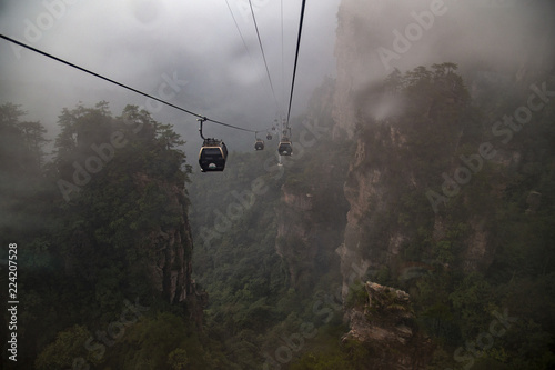 cable car in mountains