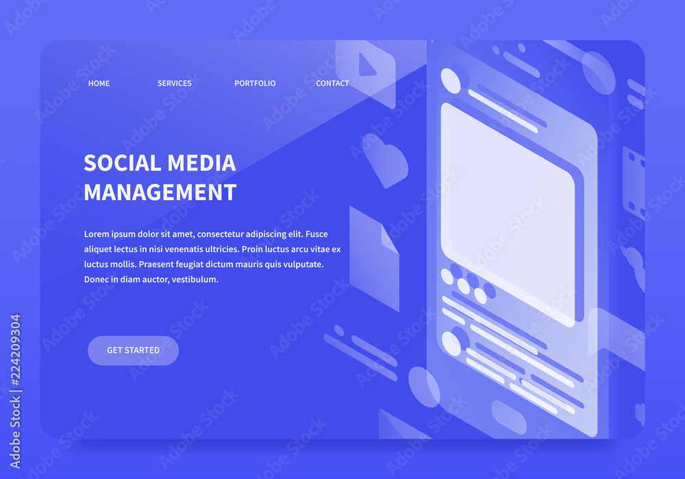 Isometic SMM Landing Page Isometic SMM Landing Page