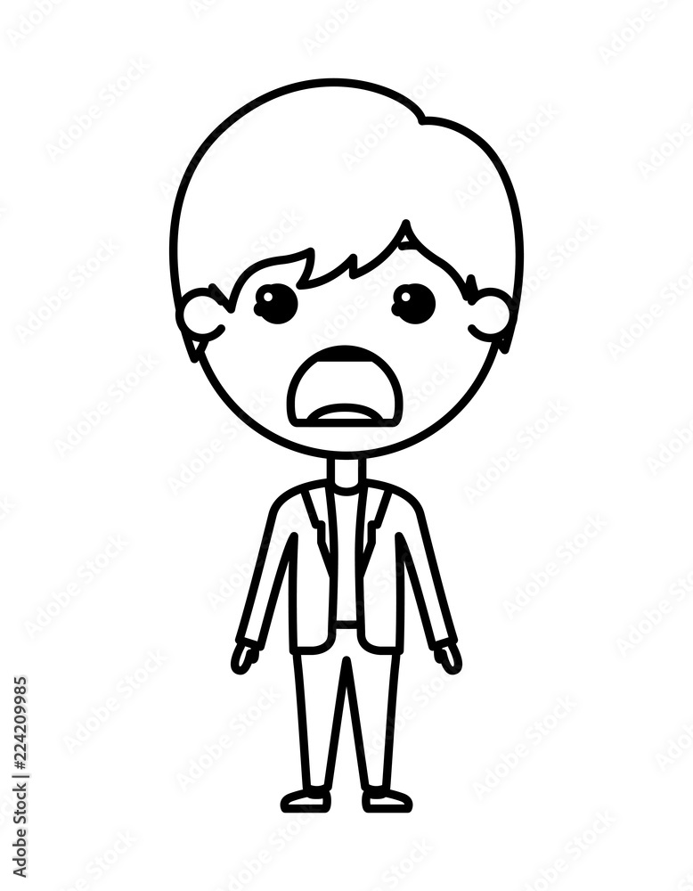 cartoon sad man kawaii character cartoon sad man kawaii character